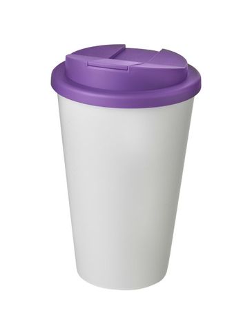 Americano® 350 ml tumbler with spill-proof lid, biały / fioletowy