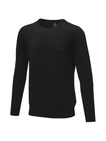 Merrit - męski sweter z okrągłym dekoltem, czarny