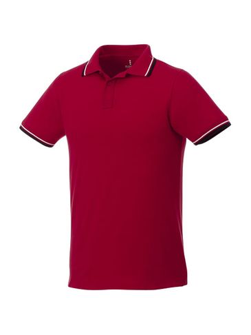 Męskie polo Fairfield z krótkim rękawem z lamówką, czerwony