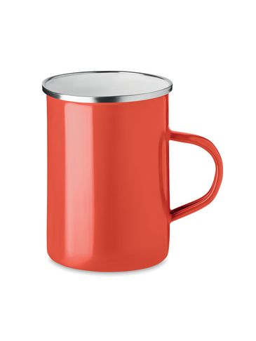 SILVER - Metalowy emaliowany kubek