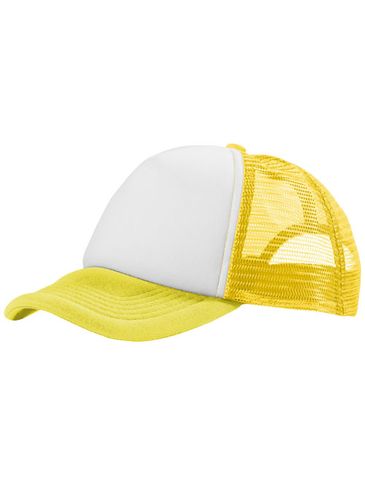 Czapka 5-panelowa Trucker, żółty / biały