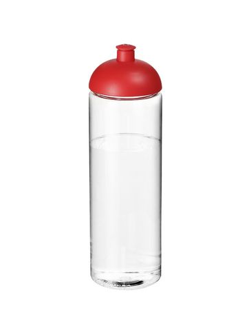 Bidon H2O Vibe o pojemności 850 ml z wypukłym wieczkiem, przezroczysty / czerwony