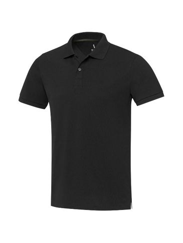 Emerald koszulka polo unisex z recyklingu z krótkim rękawem, czarny