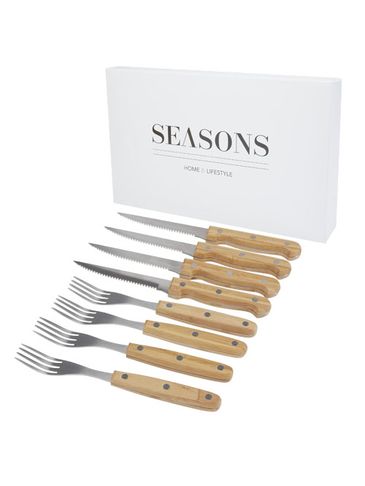 Zestaw sztućców do steków Bif, natural