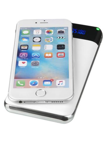 Bezprzewodowy powerbank 10000 mAh Constant z wyświetlaczem LED, biały