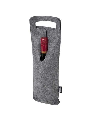Felta filcowa torba na wino o pojemności 75 cl wykonana z materiałów z recyklingu z certyfikatem GRS, średnioszary
