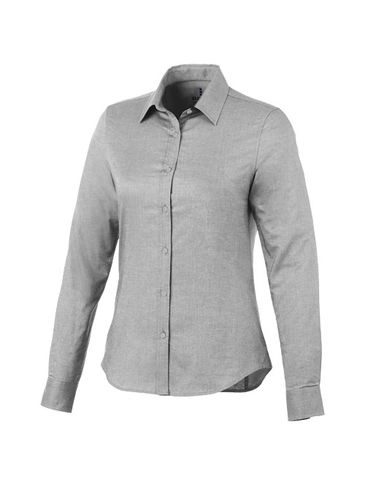 Damska koszula Vaillant z tkaniny Oxford z długim rękawem, stalowa szarość