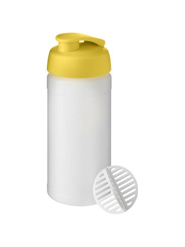 Shaker Baseline Plus o pojemności 500 ml, żółty / szroniony bezbarwny