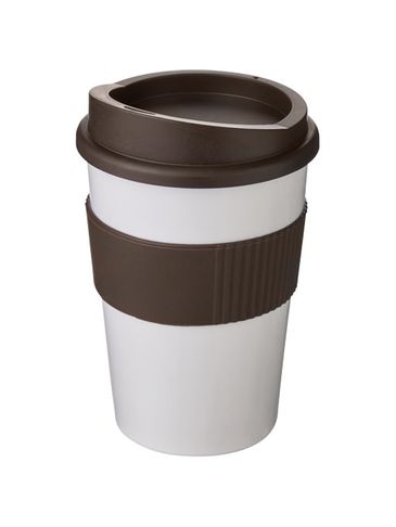 Kubek z serii Americano® Medio o pojemności 300 ml z uchwytem, biały / brązowy