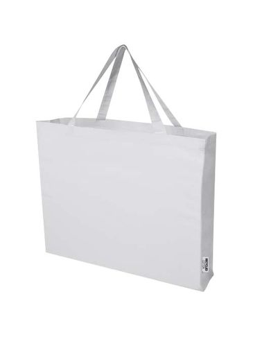 Odessa torba na zakupy z bawełny z recyklingu z certyfikatem GRS 220 g/m² 40L, biały