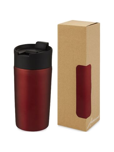 Kubek Jetta izolowany próżniowo i powlekany miedzią o pojemności 330 ml, czerwony