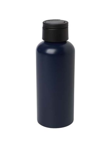 Trinity butelka na wodę z aluminium z recyklingu z certyfikatem RCS, z pokrywką RPET 600 ml, navy blue