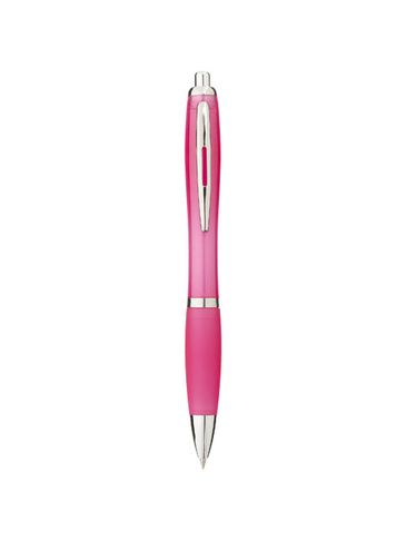 Długopis z kolorowym korpusem i uchwytem Nash, różowy