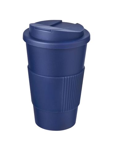 Americano® 350 ml tumbler with grip & spill-proof lid, niebieski
