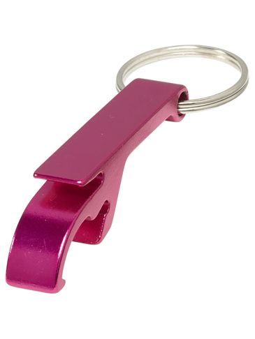 Brelok aluminiowy Tao z otwieraczem do butelek i puszek, magenta