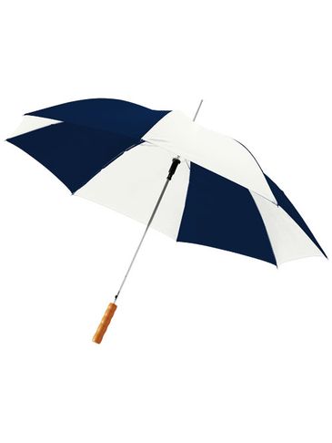Parasol automatyczny Lisa 23'' z drewnianą rączką, granatowy / biały
