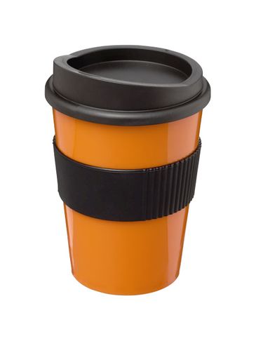 Kubek z serii Americano® Medio o pojemności 300 ml z uchwytem, pomarańczowy / czarny