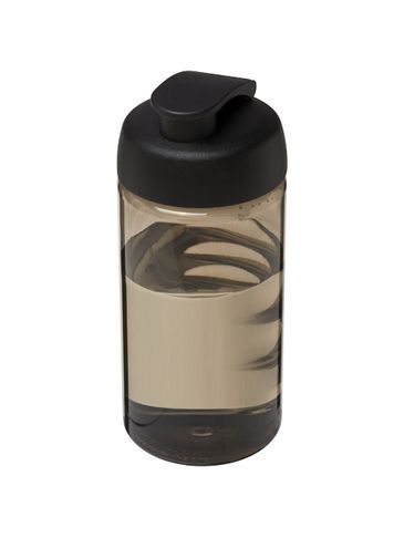 Bidon H2O Bop® o pojemności 500 ml z wieczkiem zaciskowym, charcoal / czarny
