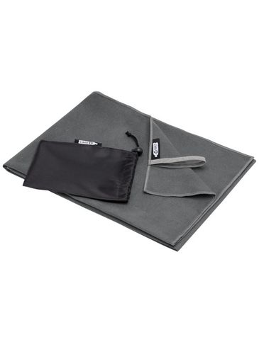 Pieter niezwykle lekki i szybko schnący ręcznik o wymiarach 50x100 cm z certyfikatem GRS, szary