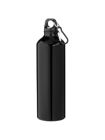Aluminiowa butelka na wodę Oregon z karabińczykiem o pojemności 770 ml, czarny