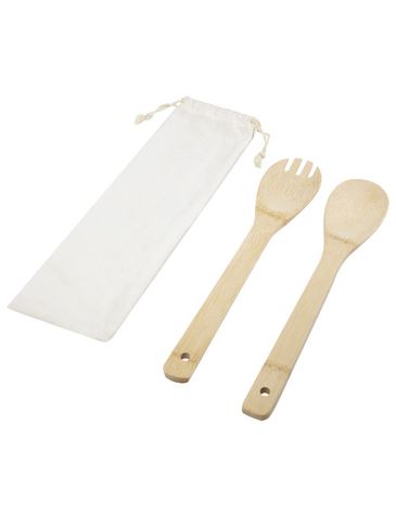 Endiv bambusowa łyżka i widelec do sałatki, natural