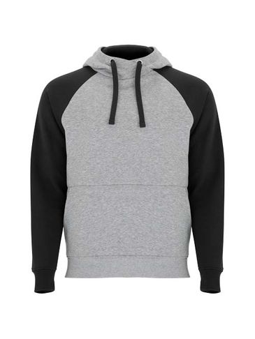 Badet dziecięca dwukolorowa bluza z kapturem, szary melanż / czarny