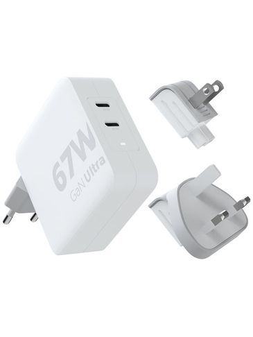 Xtorm XVC2067 GaNUltra ładowarka podróżna o mocy 67 W z kablem USB-C PD 100 W, biały