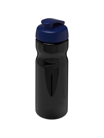 Bidon H2O Base® o pojemności 650 ml z wieczkiem zaciskowym, czarny / niebieski