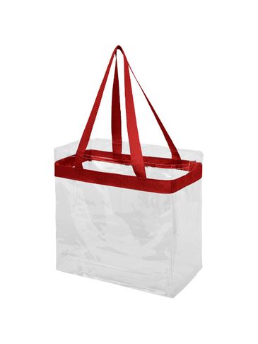 Torba Hampton, czerwony / przezroczysty bezbarwny