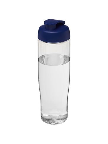 Bidon H2O Tempo® o pojemności 700 ml z wieczkiem zaciskowym, przezroczysty / niebieski