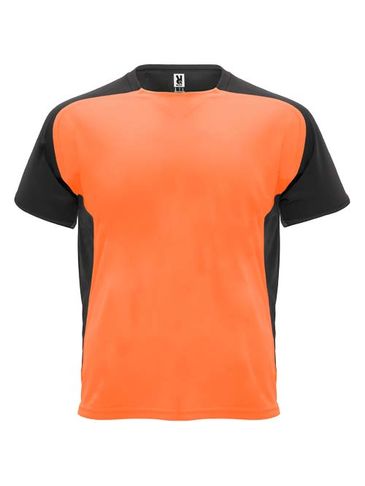 Bugatti sportowa koszulka unisex z krótkim rękawem, fluor orange / czarny