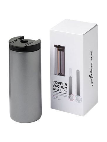 Kubek Lebou izolowany próżniowo powlekany miedzią o pojemności 360 ml, szary