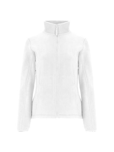 Artic damska kurtka polarowa z zamkiem błyskawicznym na całej długości, biały