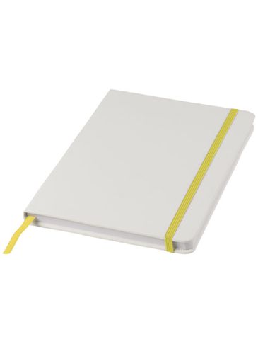 Biały notes A5 Spectrum z kolorowym paskiem, biały / żółty