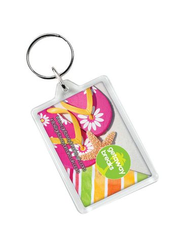 Prostokątny brelok Vito C1, przezroczysty bezbarwny