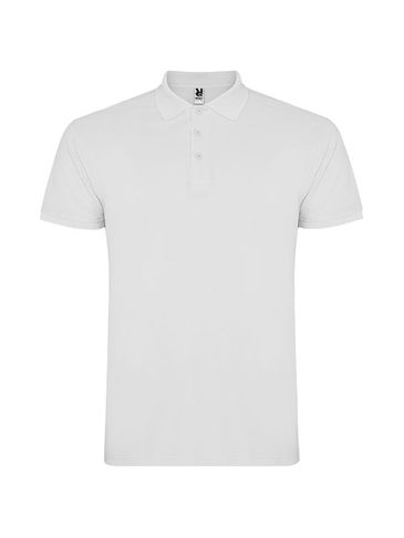 Star koszulka dziecięca polo z krótkim rękawem, biały