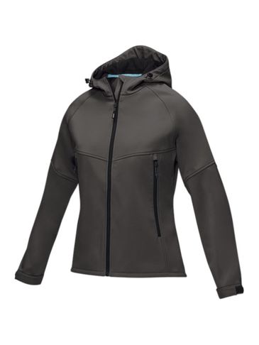 Damska kurtka softshell Coltan z materiałów z recyclingu z certyfikatem GRS, szary sztormowy