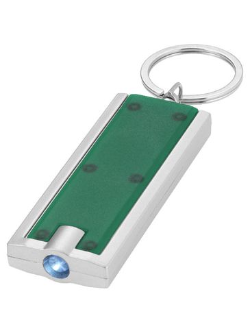 Brelok z latarką Castor, zielony / srebrny