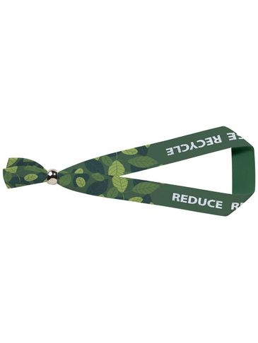 Festiwalowa opaska Evi z metalowym zapięciem wykonana z PET z recyclingu, biały