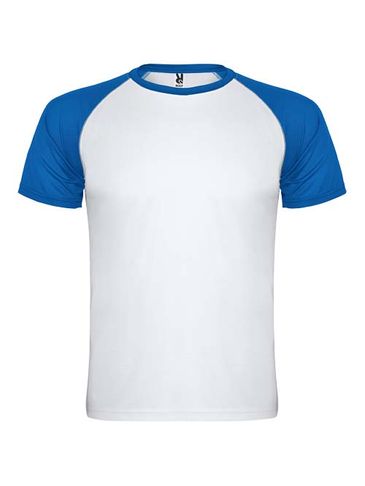 Indianapolis sportowa koszulka unisex z krótkim rękawem, biały / błękit królewski