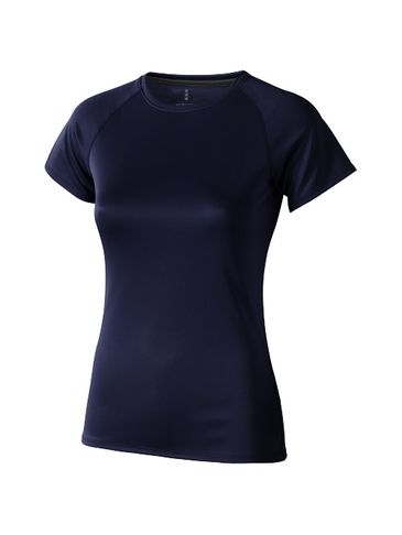 Damski T-shirt Niagara z krótkim rękawem z dzianiny Cool Fit odprowadzającej wilgoć, granatowy