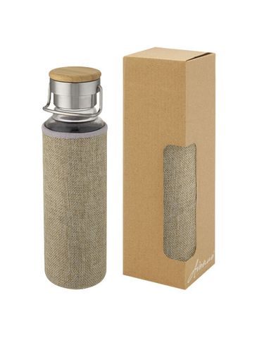Szklana butelka Thor o pojemności 660 ml z neoprenowym pokrowcem, natural