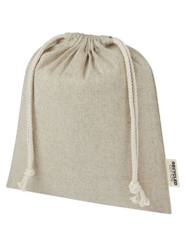 Pheebs torba na prezent z bawełny z recyklingu o gramaturze 150 g/m² i z certyfikatem GRS, średnia o pojemności 1,5 l, naturalny melanż